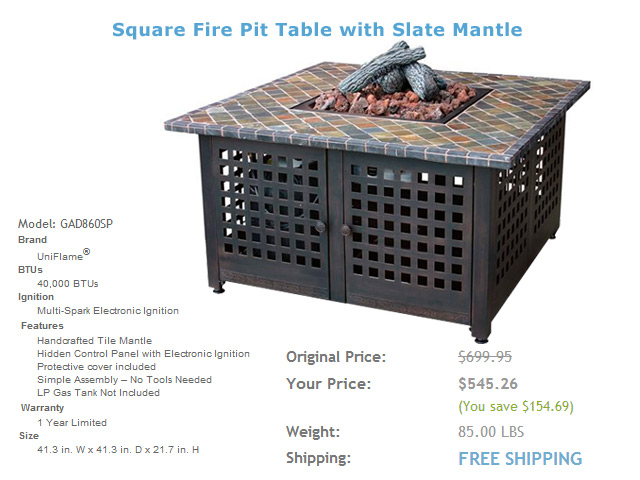 Model: GAD860SP 41in. Fire Pit Table Model: GAD860SP 41in. Fire Pit Table