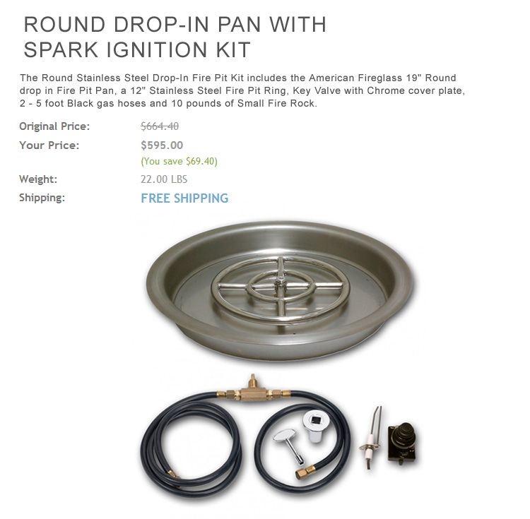 Round Drop-In Pan Burner With Spark Ignition Kit Round Drop-In Pan Burner With Spark Ignition Kit
