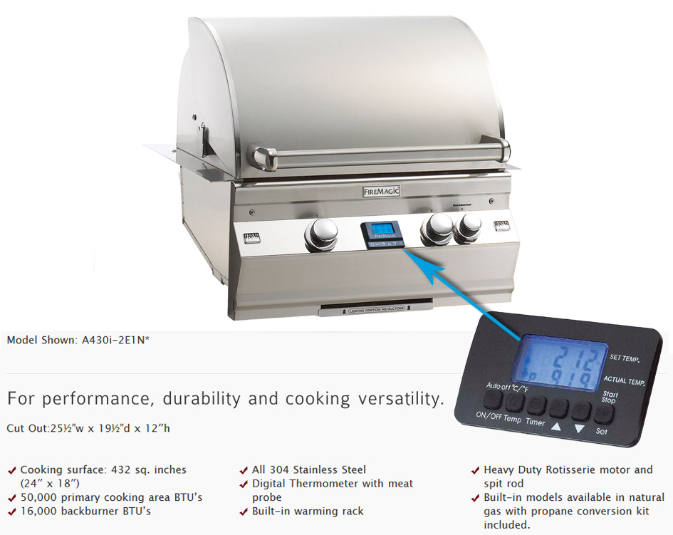 24in. Aurora Fire Magic Grill