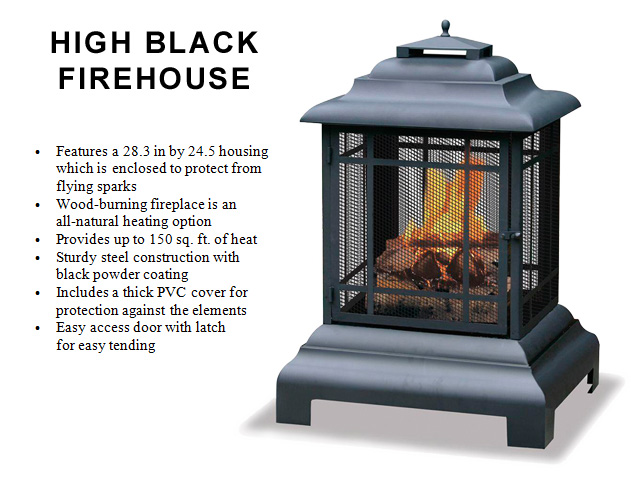 40.5 in. High, Powder Black Finish, Steel Firehouse 40.5 in. High, Powder Black Finish, Steel Firehouse